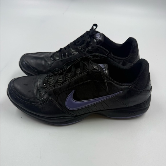 Nike Air Running Shoes Sneakers Woman Black Purple Swoop Size 10 - Picture 3 of 6